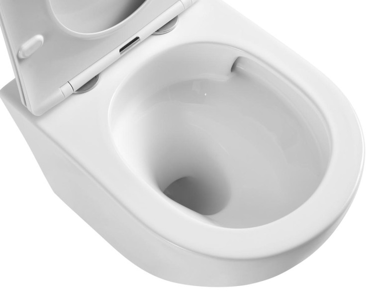 Унитаз подвесной Azario Grado 370х490х360 безободковый, система смыва "Торнадо", в комплекте с быстросъемным сидением "Микролифт" (AZ-0046-UQ)