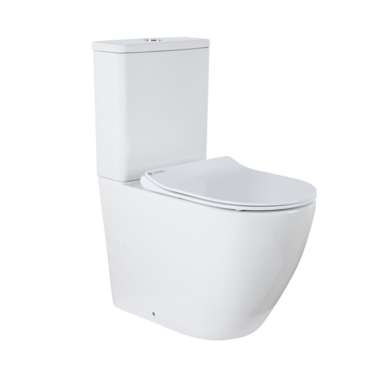 Унитаз-компакт Azario Grado 665х380х845 напольный, безободковый с бачком и сидением микролифт (AZ-2141)