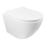 Унитаз подвесной Azario Grado 490х370х370 безободковый, в комплекте с сидением микролифт, белый (AZ-0046 SP)