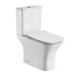 Унитаз-компакт Azario FRETTA SQUARE 650х340х790 напольный, безободковый с бачком и сиденьем микролифт (AZ-5121)