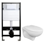 Сет: Инсталляция для подвесного унитаза AZARIO FORTE + Унитаз подвесной Azario STELLA ободковый, с быстросъемным сидением микролифт (AZ-100-100F+AZ-VT005+AZ-VT005sc)