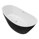 Ванна акриловая Azario EASTON 1800x820x600 отдельностоящая, в комплекте с сифоном и металлической рамой, цвет белый с черными внешними стенками (AZ-1337B)