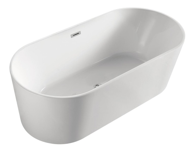 Ванна акриловая Azario BRISTOL 1600х800х580, отдельностоящая, в комплекте с сифоном и металлической рамой, цвет белый (BRI16080)