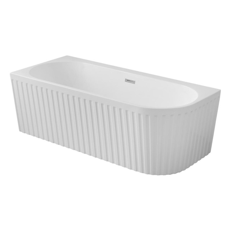 Ванна акриловая Azario LAGO GARDA 1700х750х580 пристенная, рифленая, левосторонняя, в комплекте с сифоном и металлической рамой (AZ-6724-A2 L 17075)