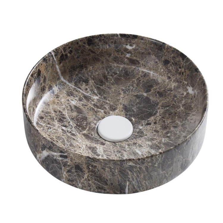 Раковина-чаша Azario 355х355х120 накладная, круглая, темный мрамор (AZ-3134-M816)