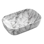 Раковина-чаша Azario 610x410x145 накладная, овальная, темный мрамор (AZ-2143-P-M805)