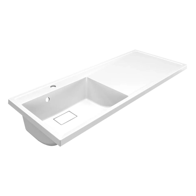 Раковина Azario Paola Magenta 1100 L левосторонняя, литьевой мрамор, белый (CS00078450)