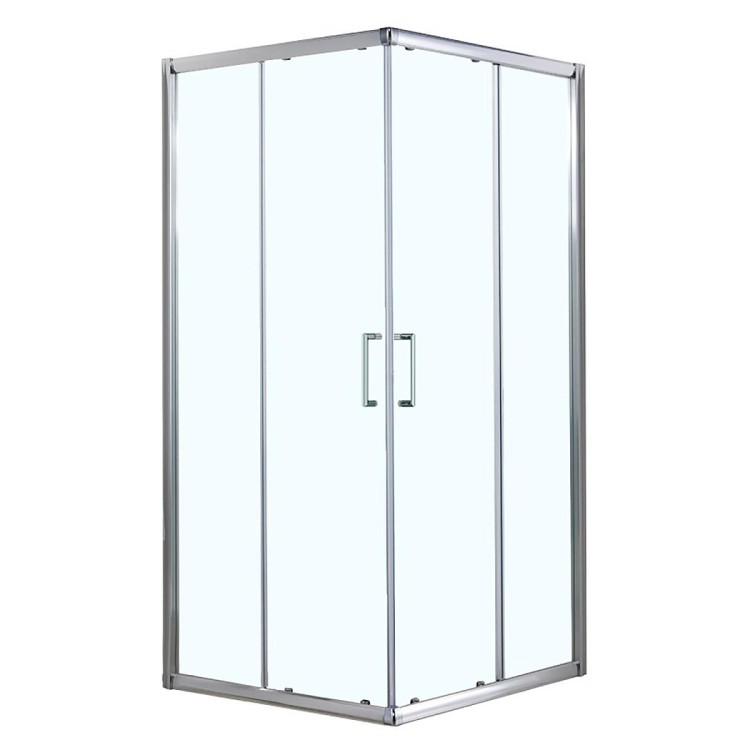 Душевое ограждение Azario GREENWOOD 900х900х1950, БЕЗ ПОДДОНА, прозрачное стекло 6 мм, цвет профиля серебро (AZ-NNE1142 900)