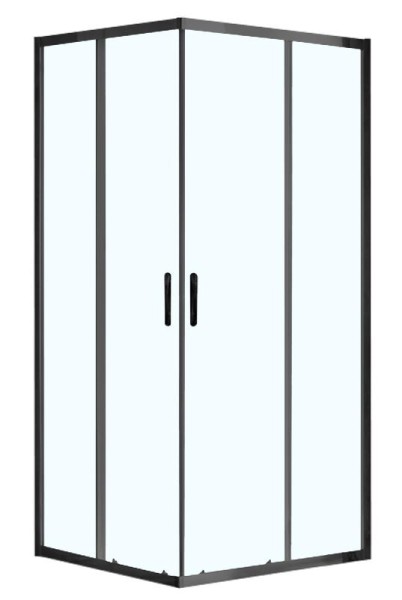 Душевое ограждение AZARIO 900х900х2000, БЕЗ ПОДДОНА, прозрачное стекло 6 мм, цвет профиля черный (AZ-ND1142 900 Black)