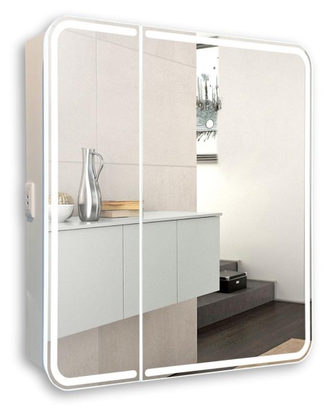 Зеркало-шкаф AZARIO Alliance 805х198х800 LED - подсветка, сенсорный выключатель, белый (LED-00002516)
