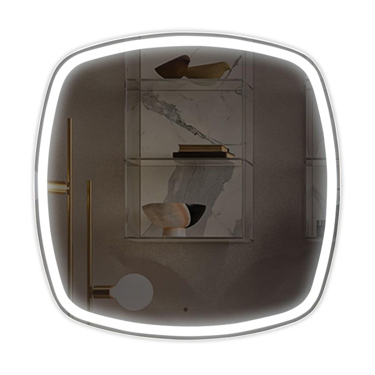 Зеркало AZARIO Barca -TX 700х700/808х808 с 3-х режимной подсветкой, бесконтактный сенсор (LED-00002973)